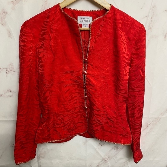 Vtg Adrianna Papell Silk Blazer Jacket - A1 - Picture 1 of 4